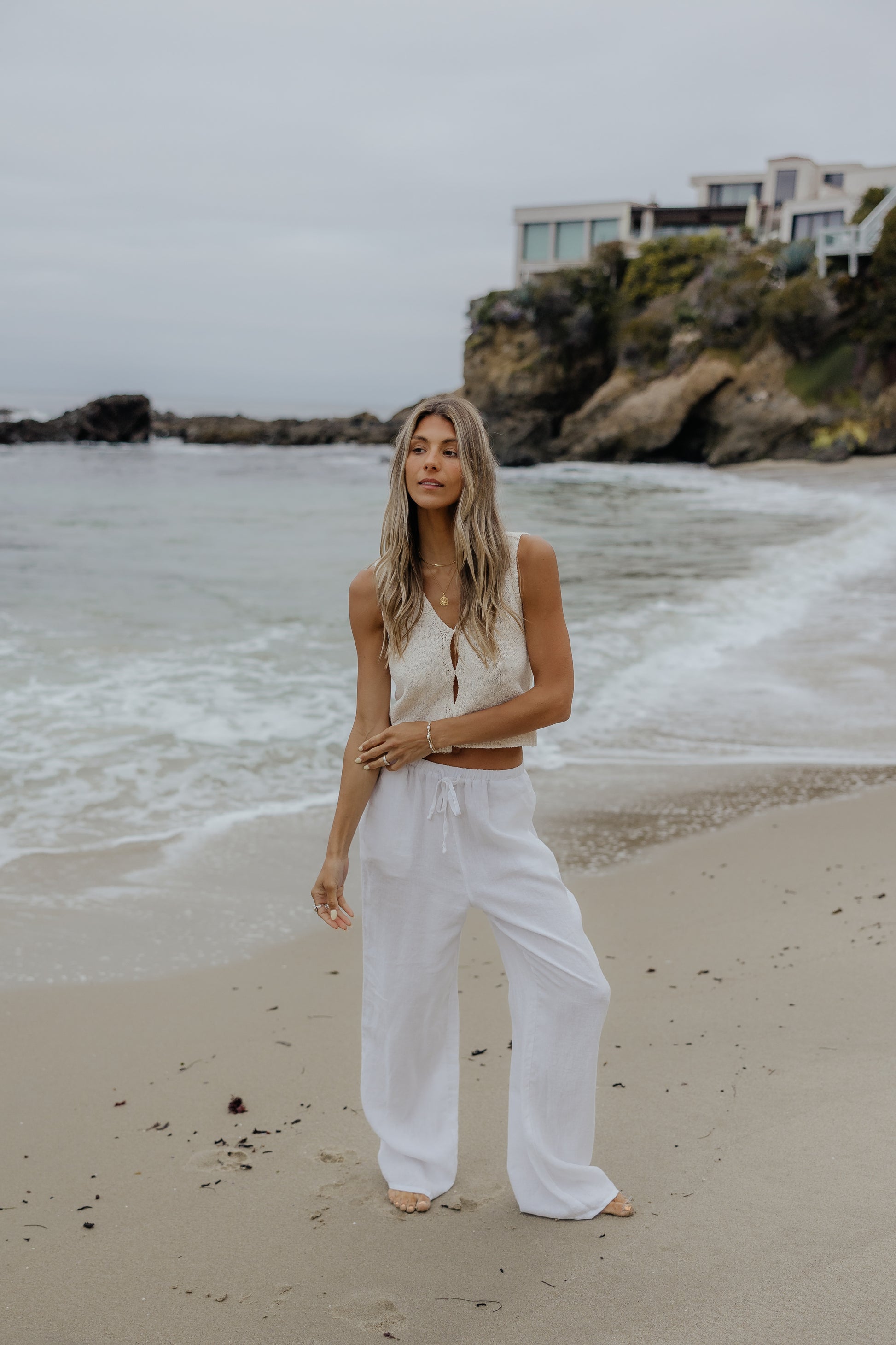 Bondi Linen Pants // White – Isla Grove - Main Image