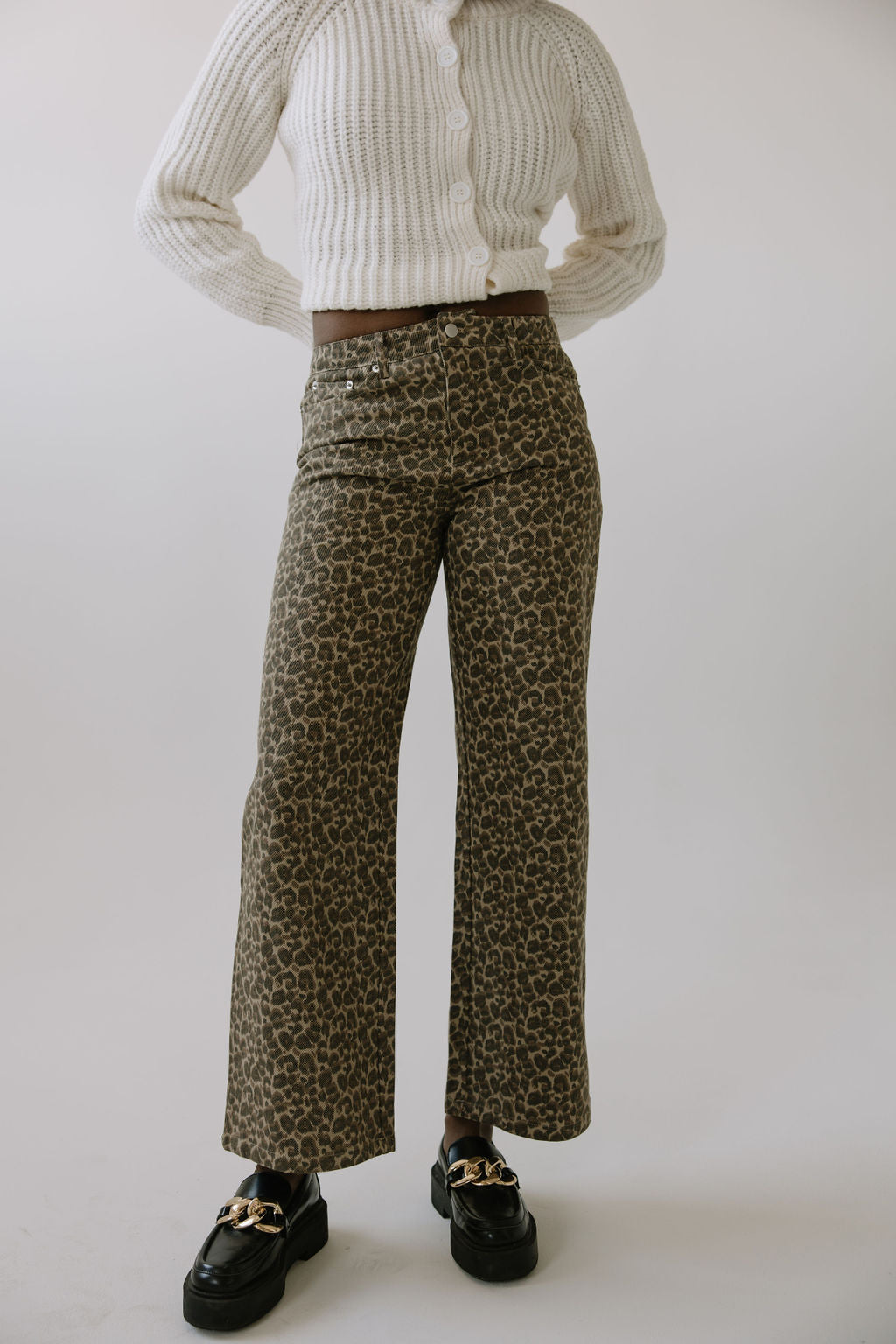 Leopard Denim Pants