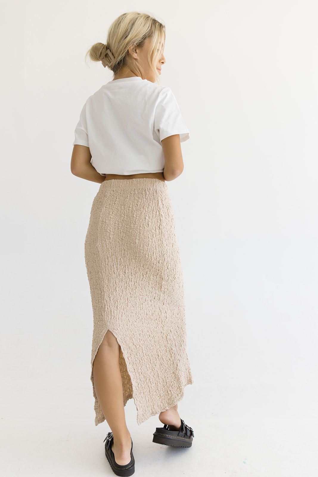 Audrey Textured Midi Skirt
