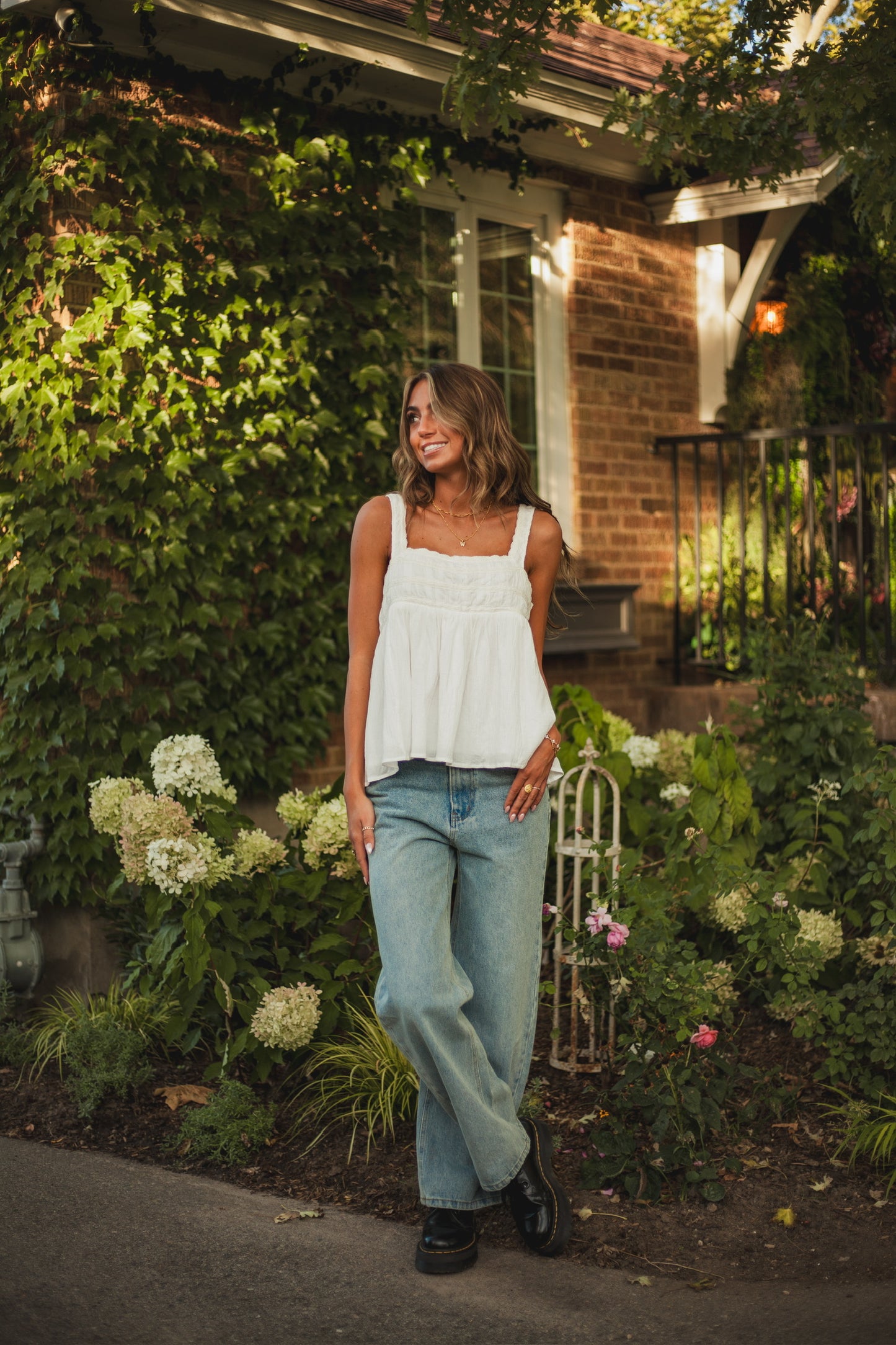 Susie Lace Tank // White