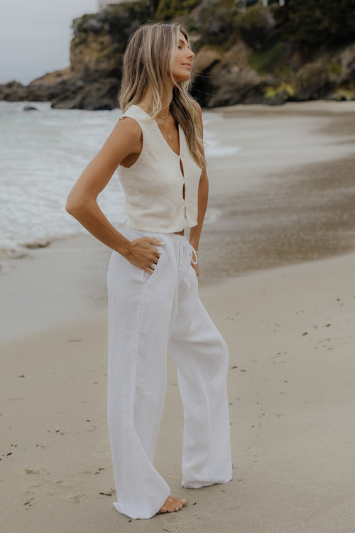 Bondi Linen Pants // White