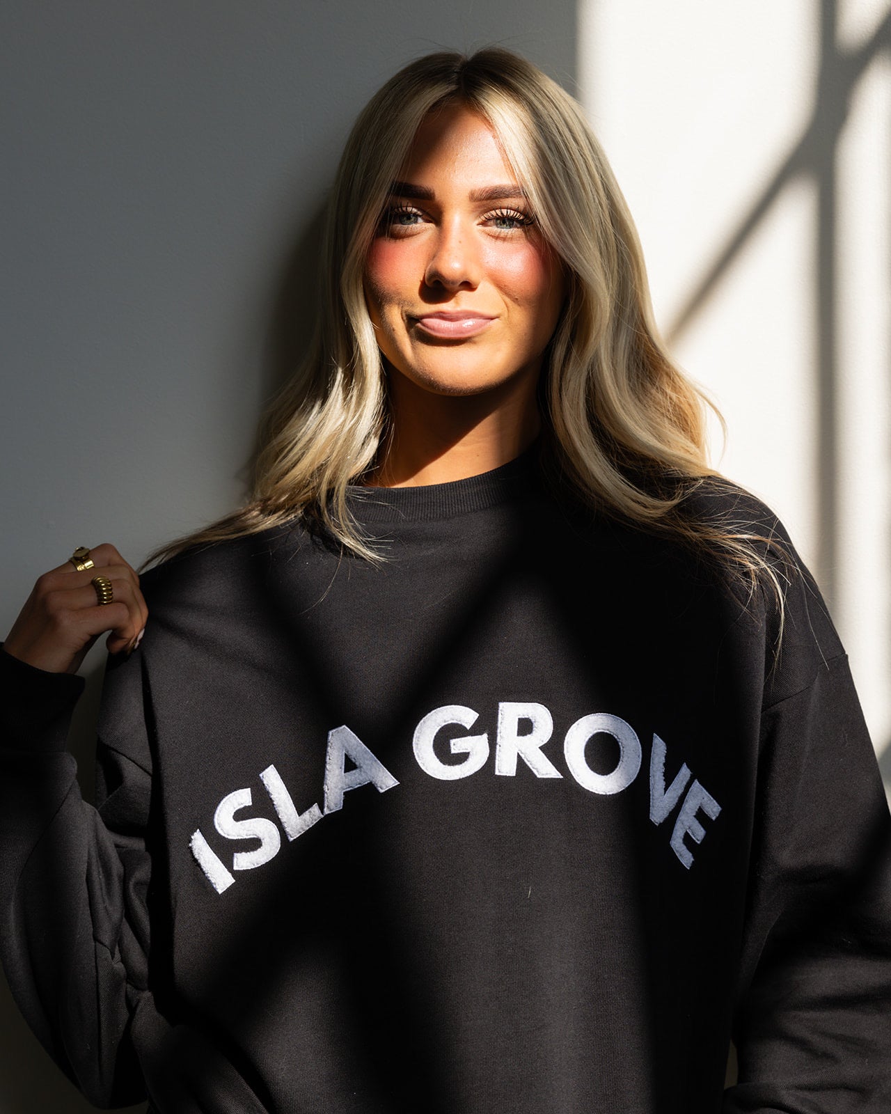 Isla Grove French Terry Crewneck // Black