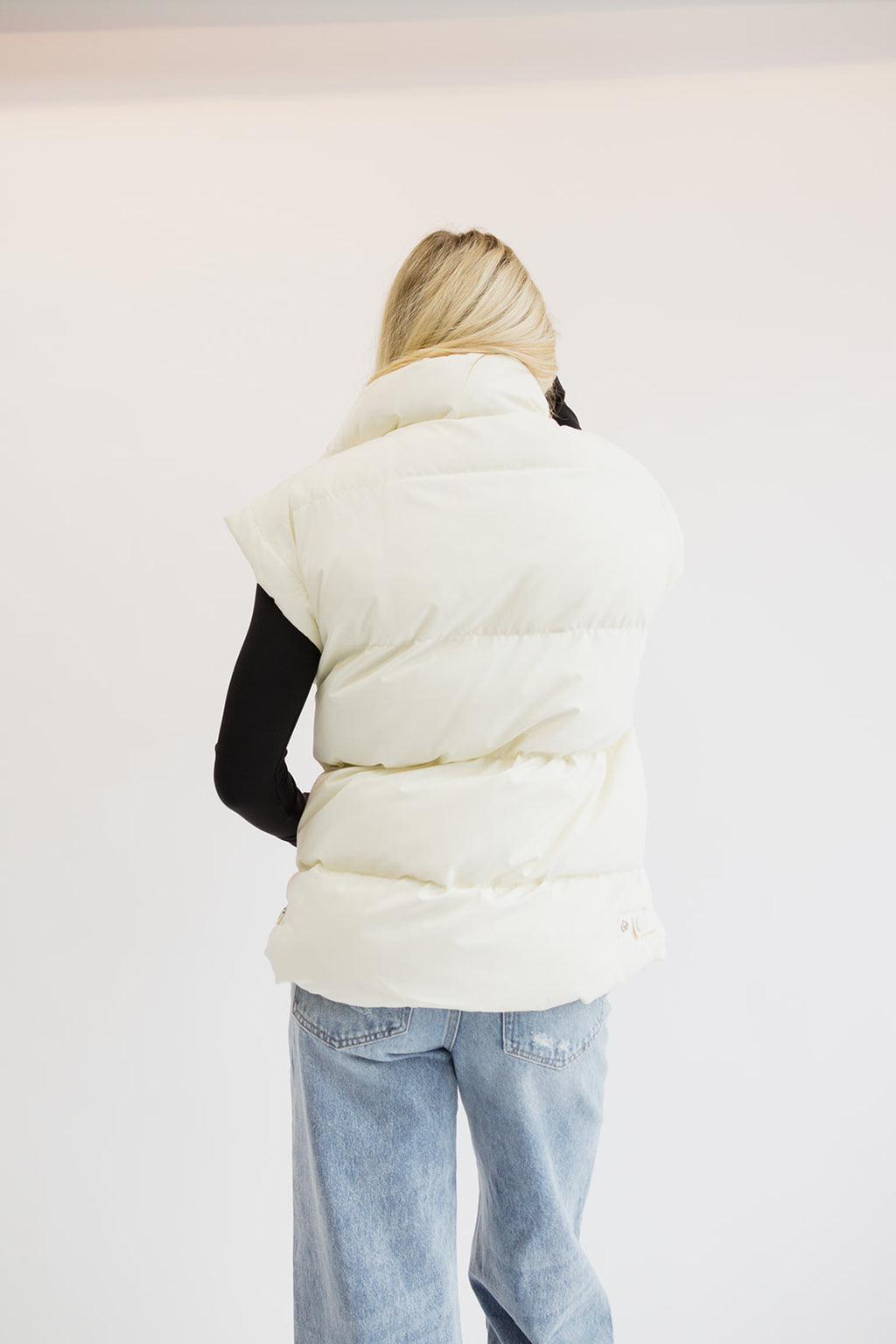 Ava Puffer Vest // Cream