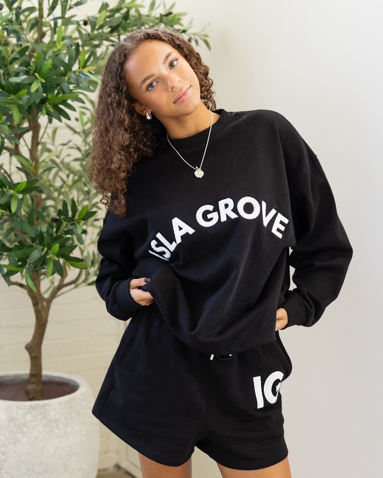 Isla Grove French Terry Crewneck // Black