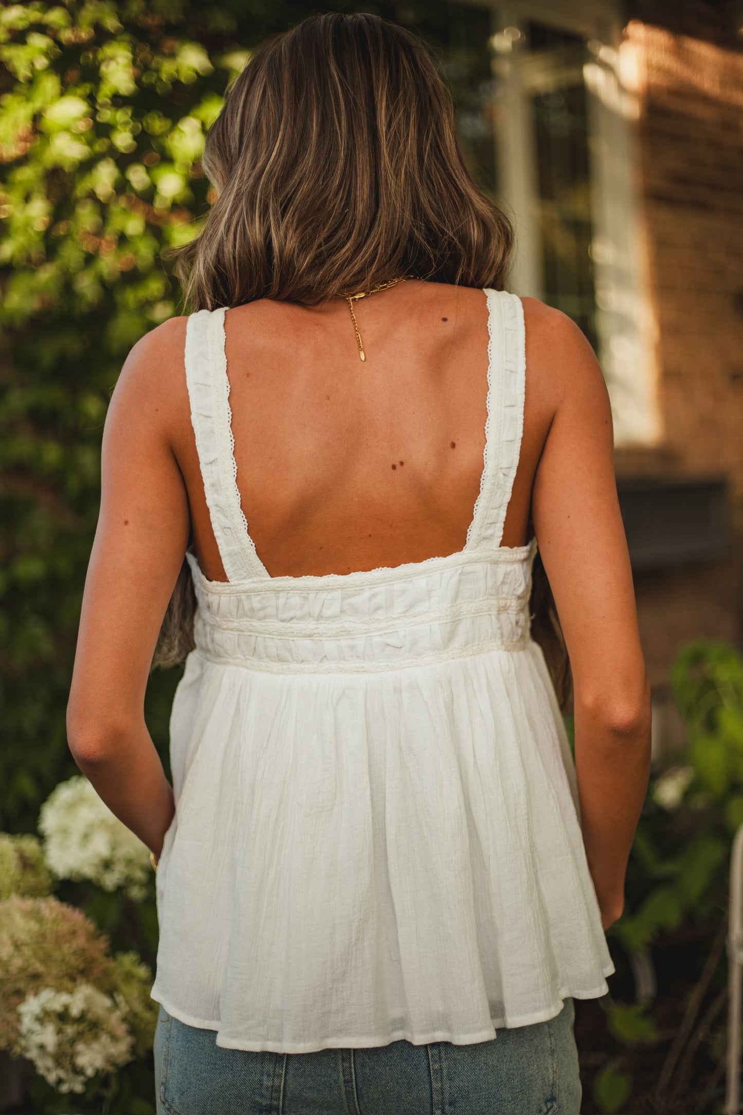 Susie Lace Tank // White