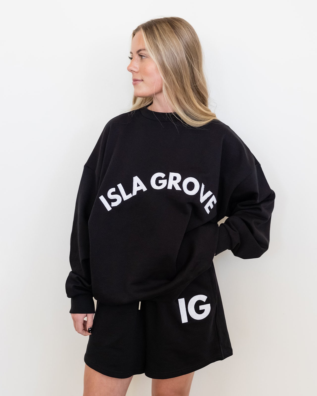 Isla Grove French Terry Crewneck // Black