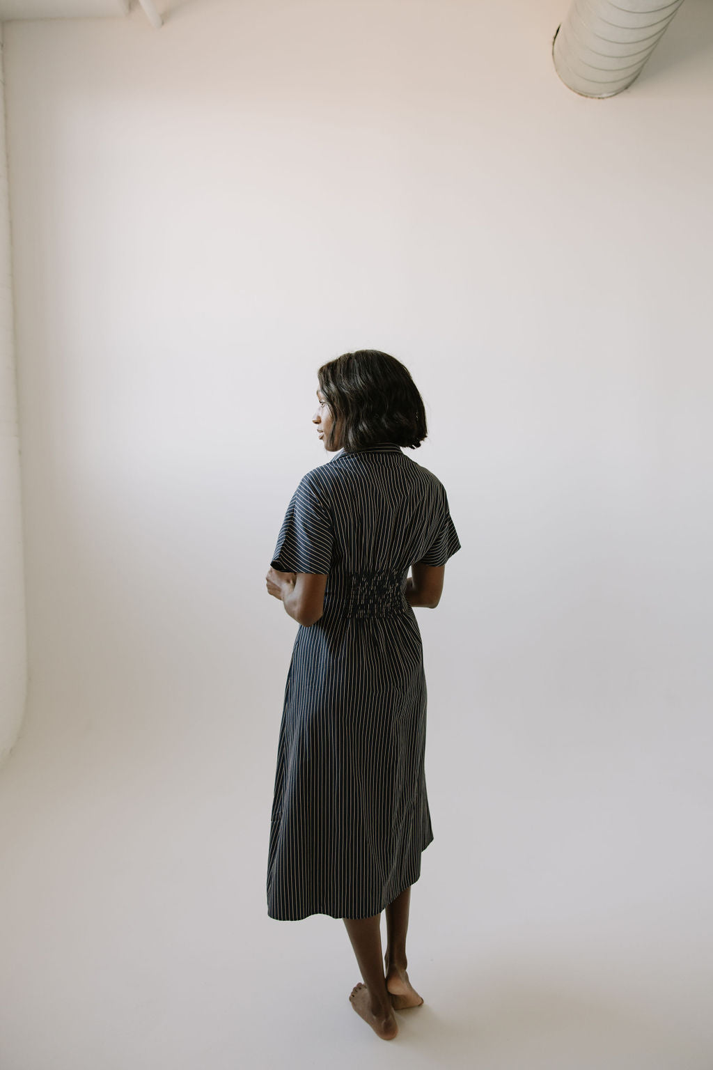 Brooke Pleated Shirt Dress // Navy