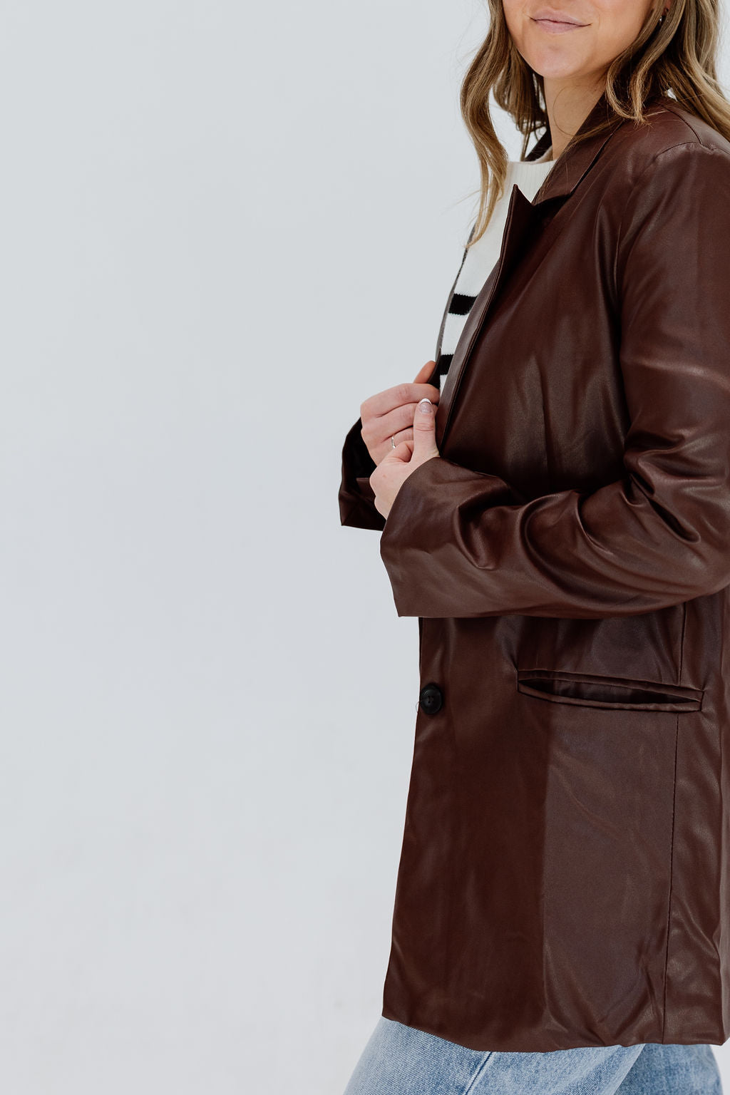 Statement Leather Blazer // Espresso