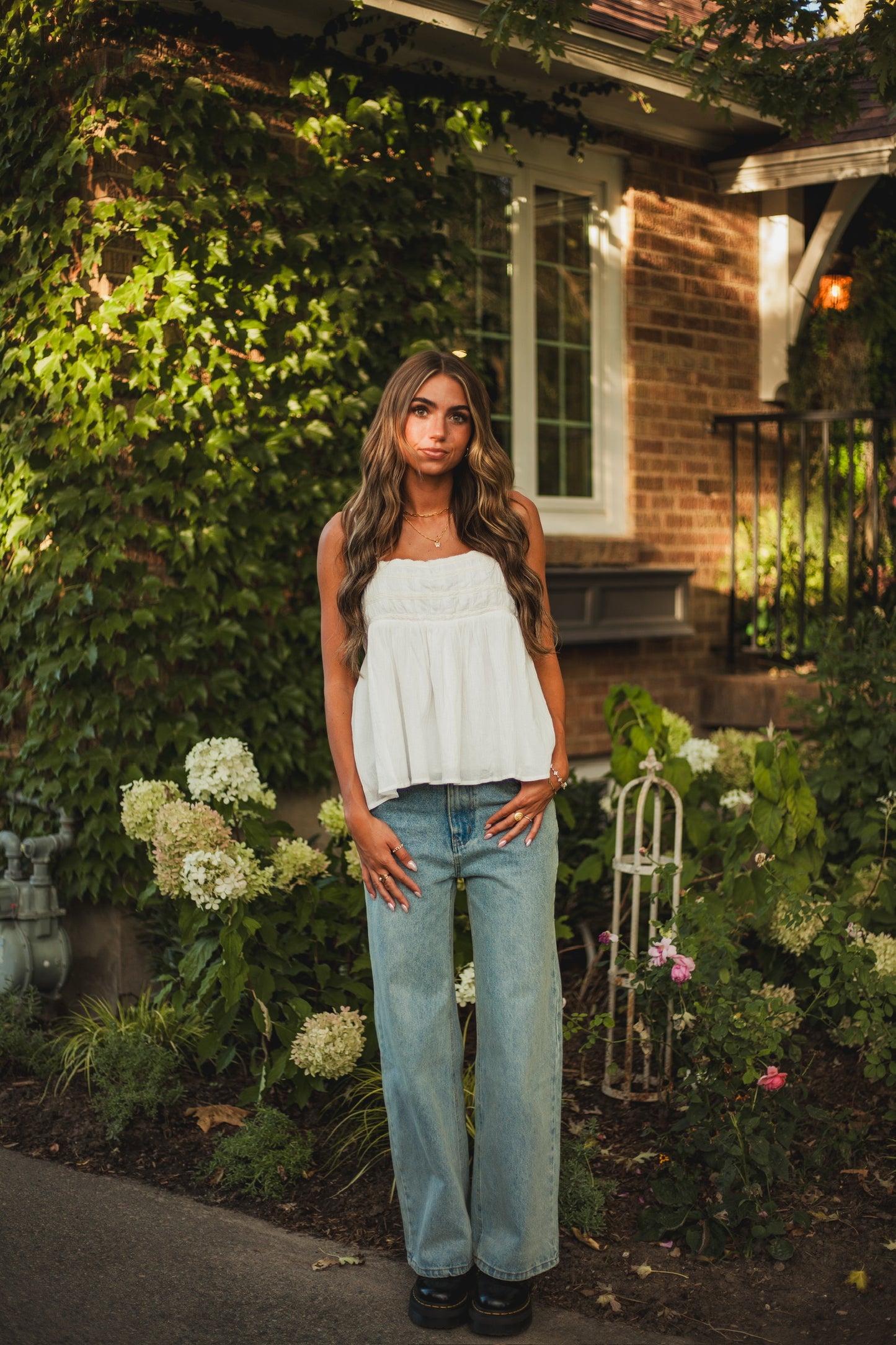 Susie Lace Tank // White