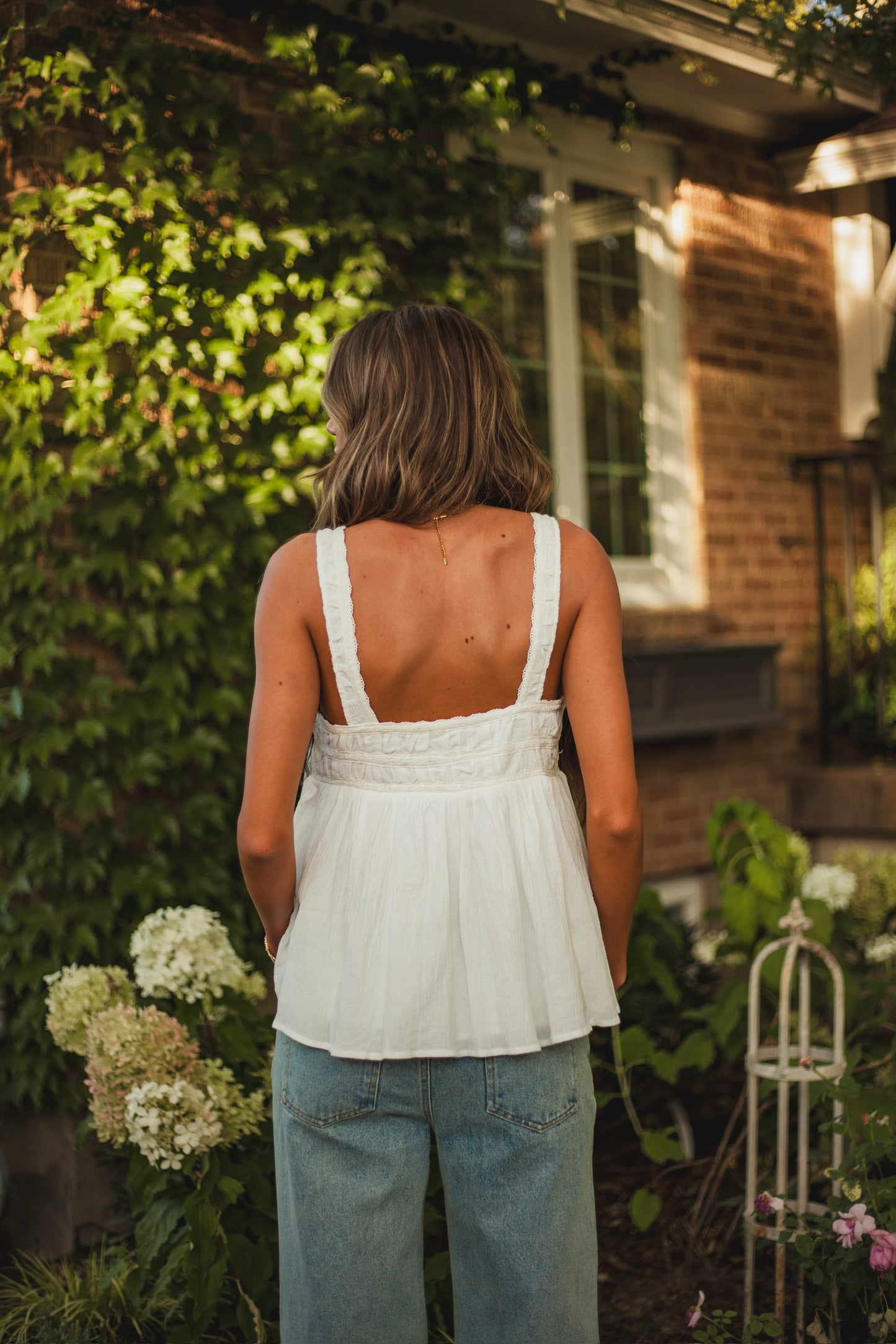 Susie Lace Tank // White