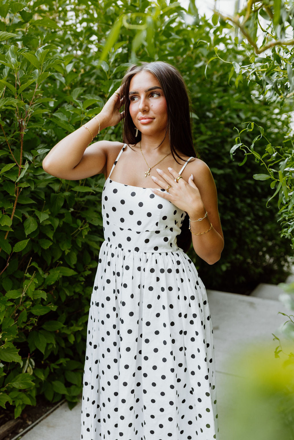 Ela Strap Polka Dot Dress