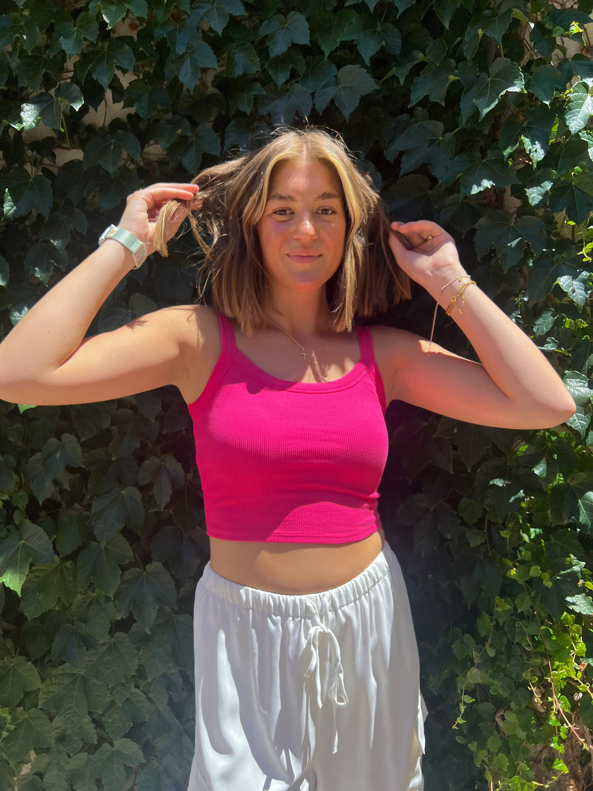 Everyday Crop Tank // Hot Pink