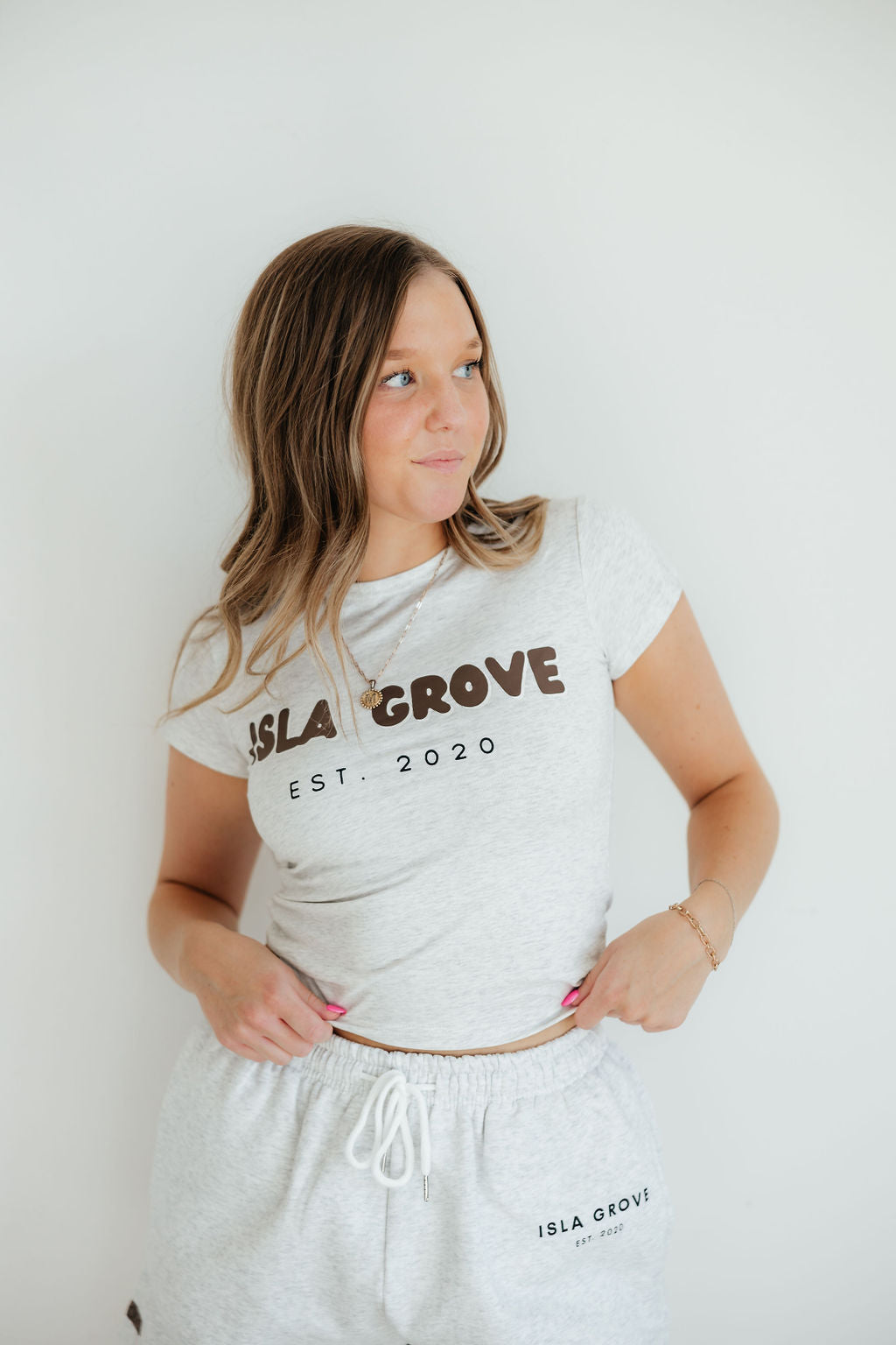 Isla Grove Original Baby Tee // Ash