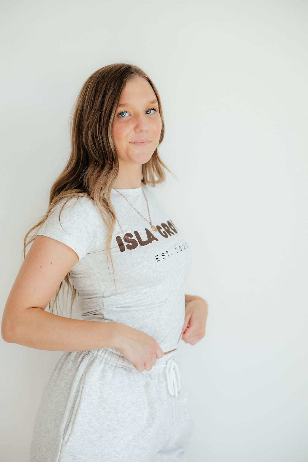 Isla Grove Original Baby Tee // Ash