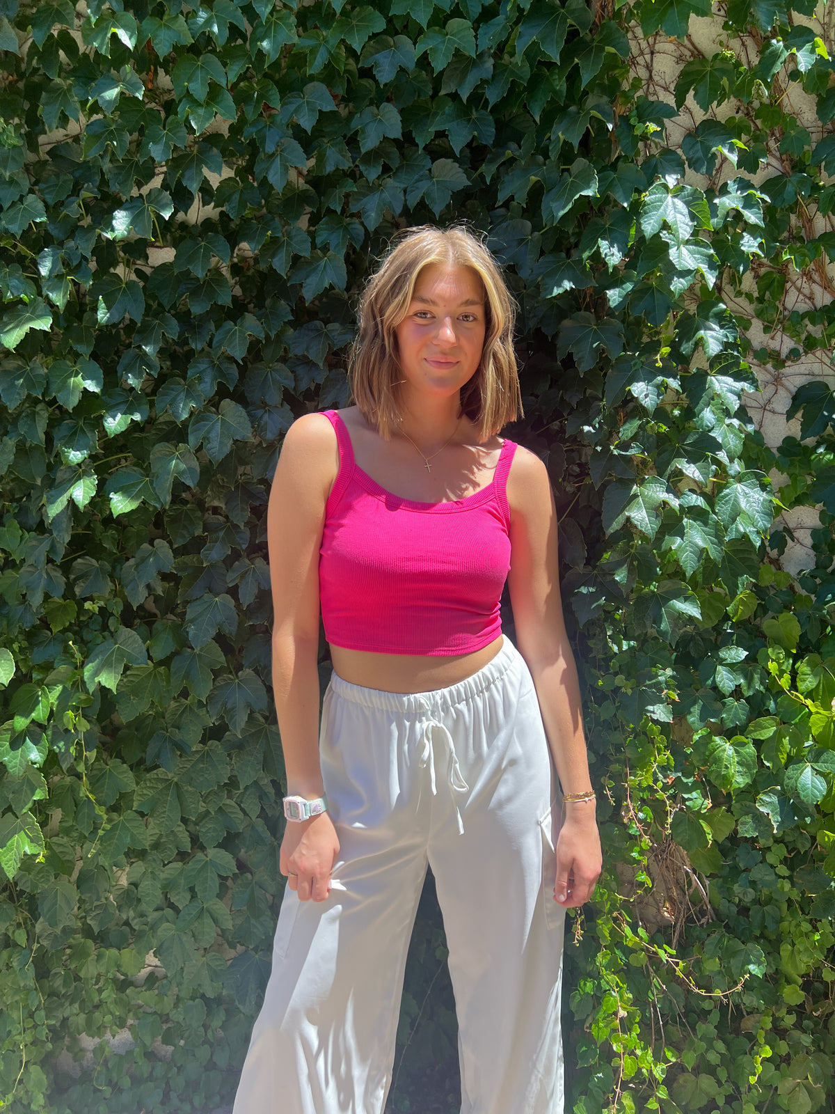 Everyday Crop Tank // Hot Pink