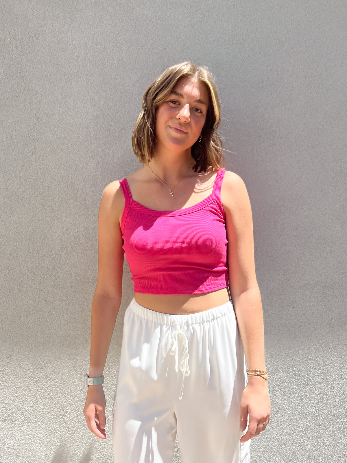 Everyday Crop Tank // Hot Pink
