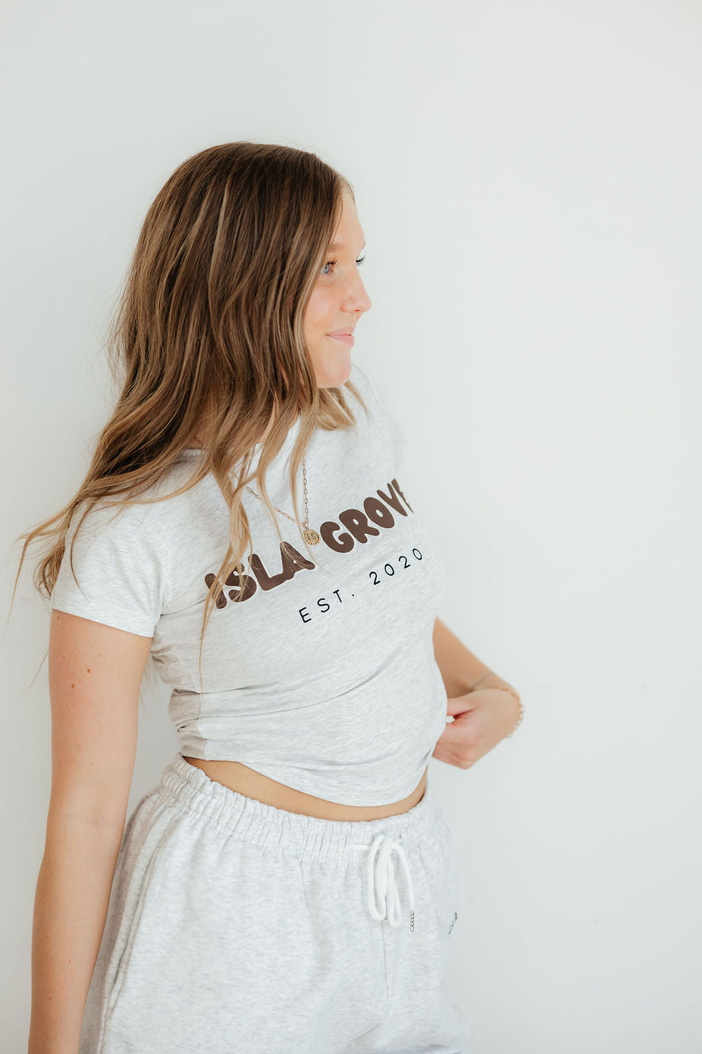 Isla Grove Original Baby Tee // Ash
