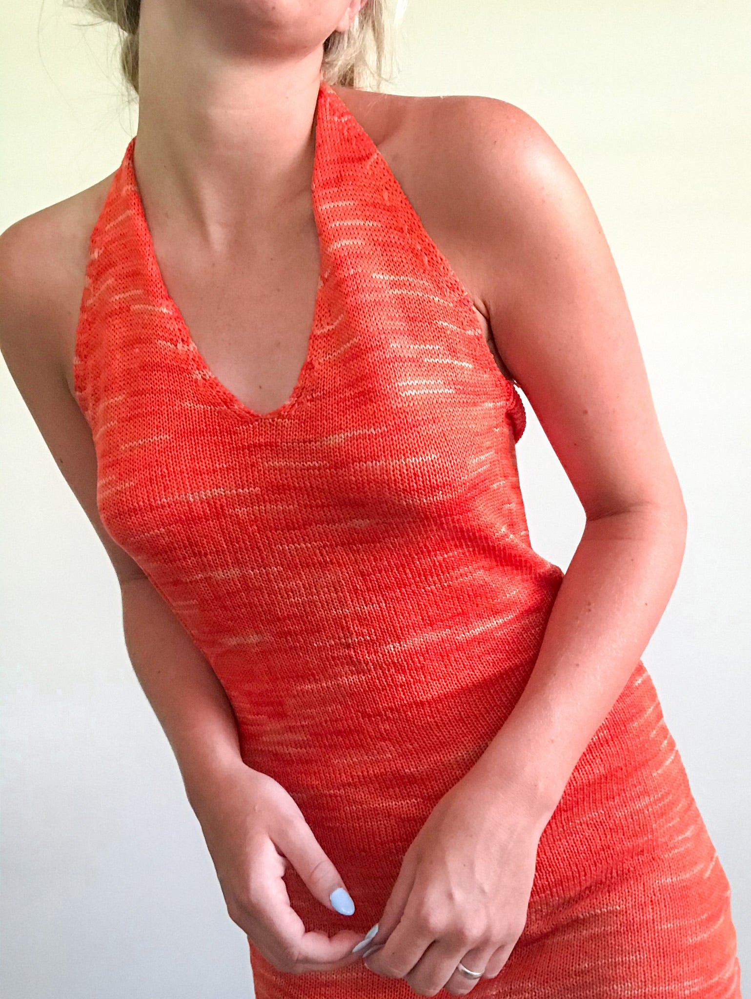 Knit Halter Dress Orange / Large Knit Halter Dress Orange / Large