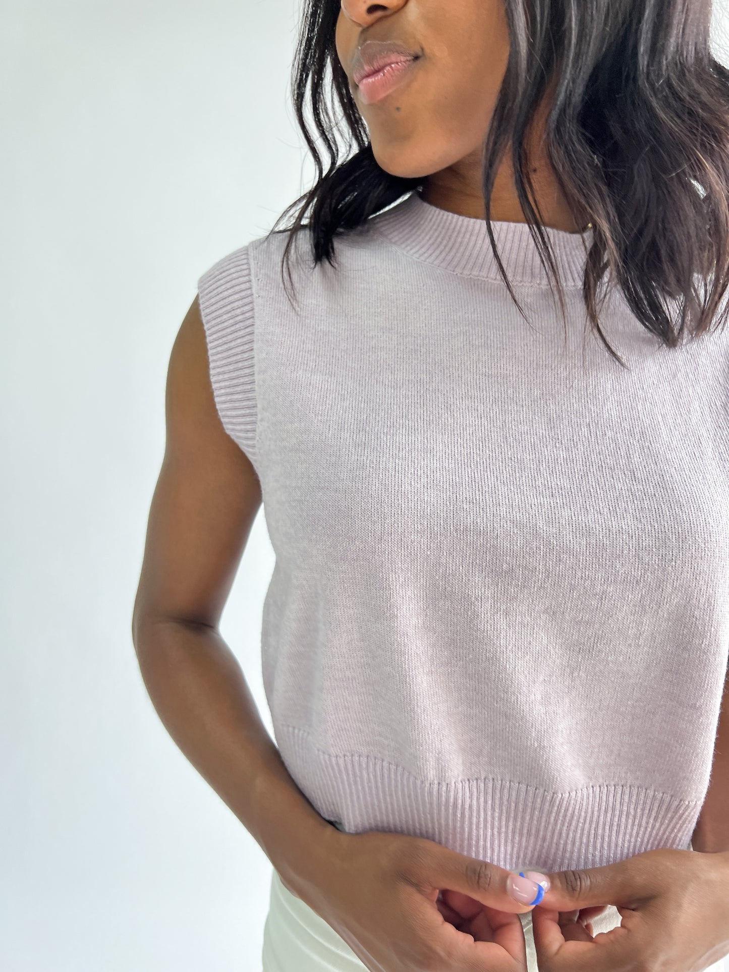 Chloe Sweater Vest // Lilac