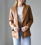 Boss Up Blazer// Camel