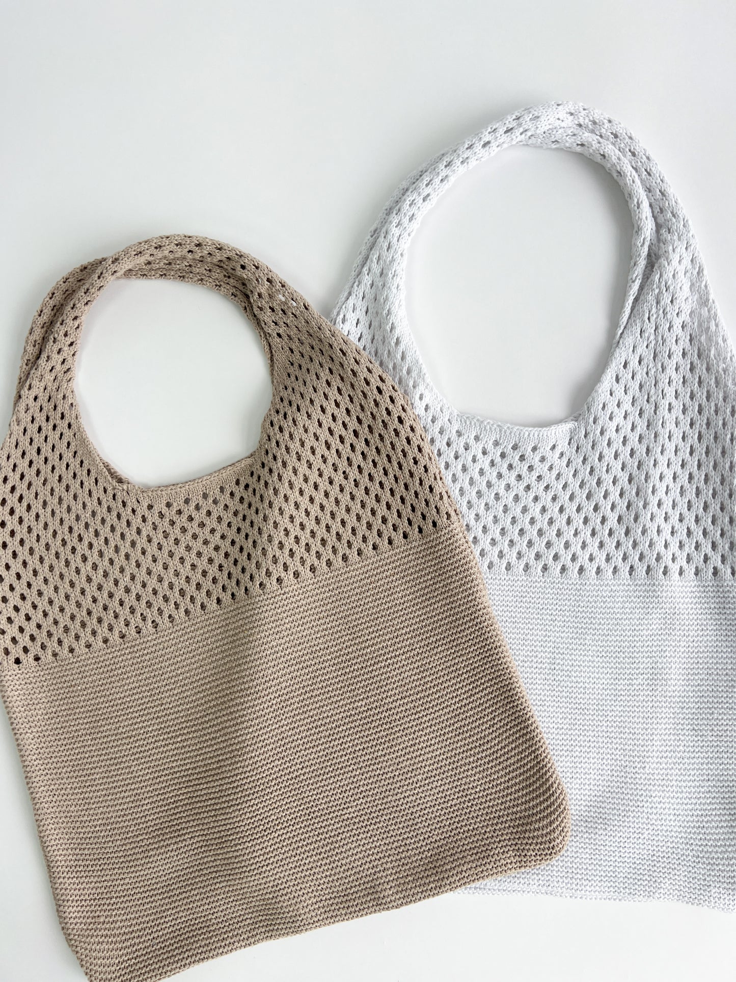 Seaside Knit Tote Bag // White
