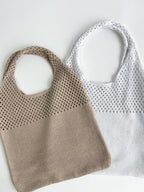 Seaside Knit Tote Bag // White