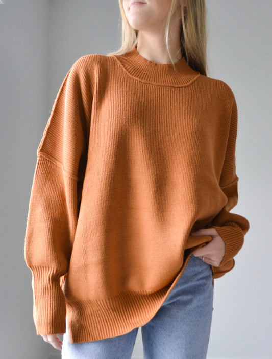 Cozy Up Sweater// Rust
